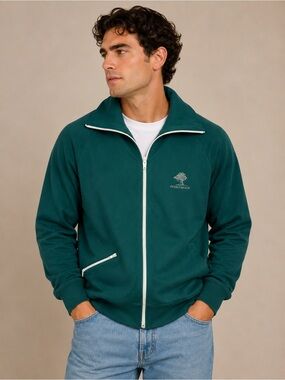 Vintage Goldwin Pebble Beach Green Full Zip Golf Track Jacket 90s Made In Japan